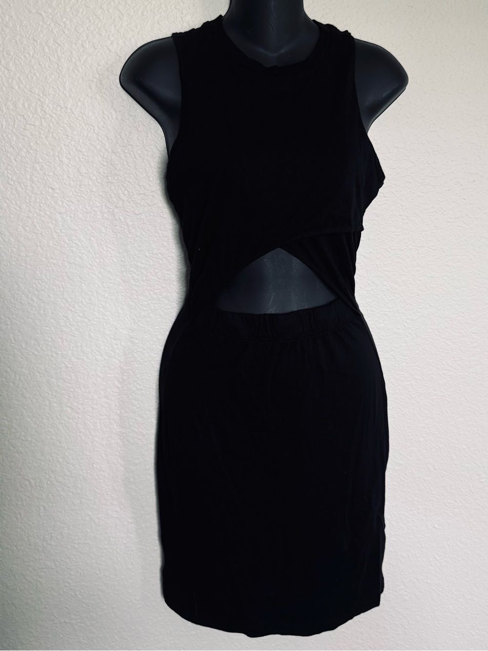 Anthropologie T.LA Black Cotton Cut-Out Waist Dress XXS
